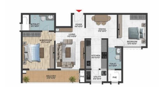2bhk unit plan