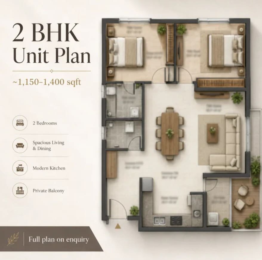 2bhk unit plan
