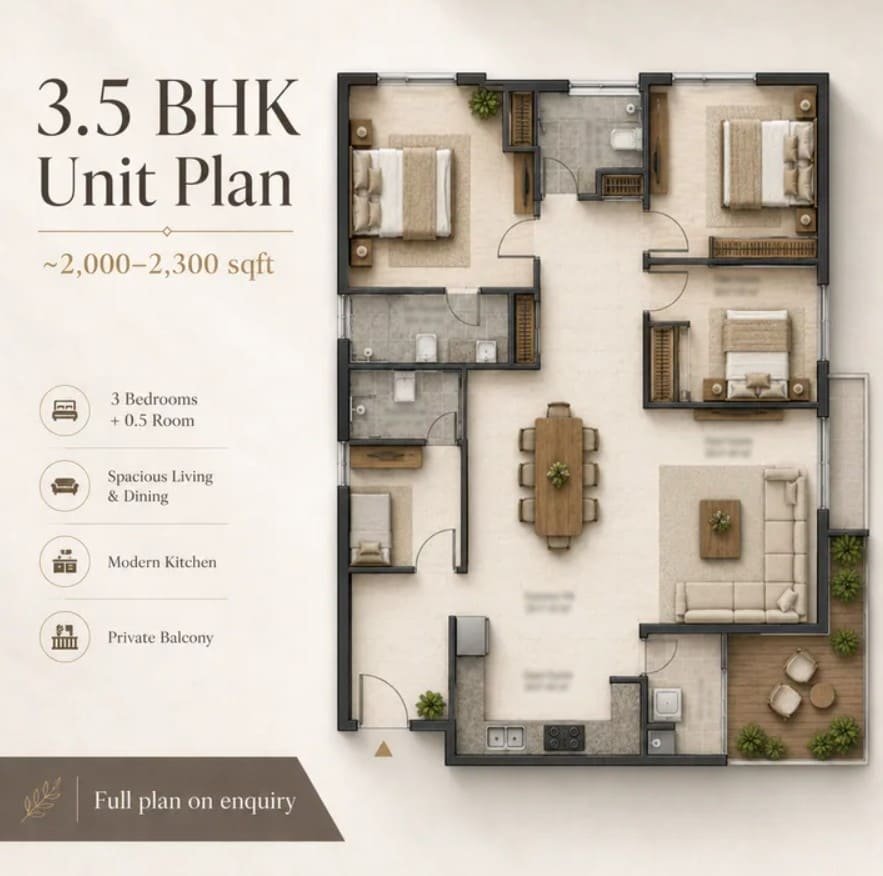 3.5bhk unit plan