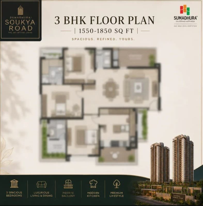 3bhk unit plan